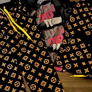 Taylor swift inspired  designer inspired gold and black jacket and pants set.